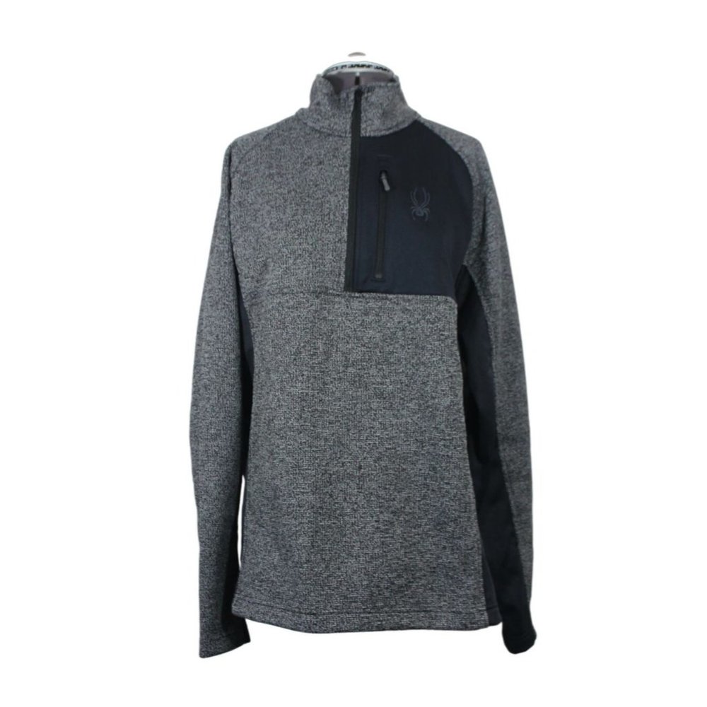 Spyder men's 1/2 zip front Gait knit fleece pullover jacket‎ L